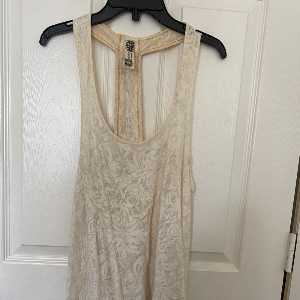 Free People white lace tank